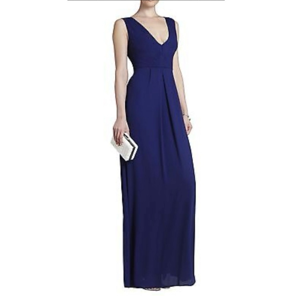 New BCBGMaxazria Norah Blue Sleeveless Evening Dress Gown Size 2 Bridesmaid Prom - Picture 2 of 15